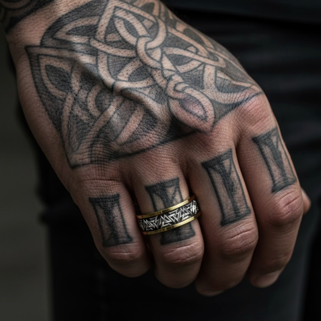 Anel Nórdico Dourado – Força com Elegância S 925