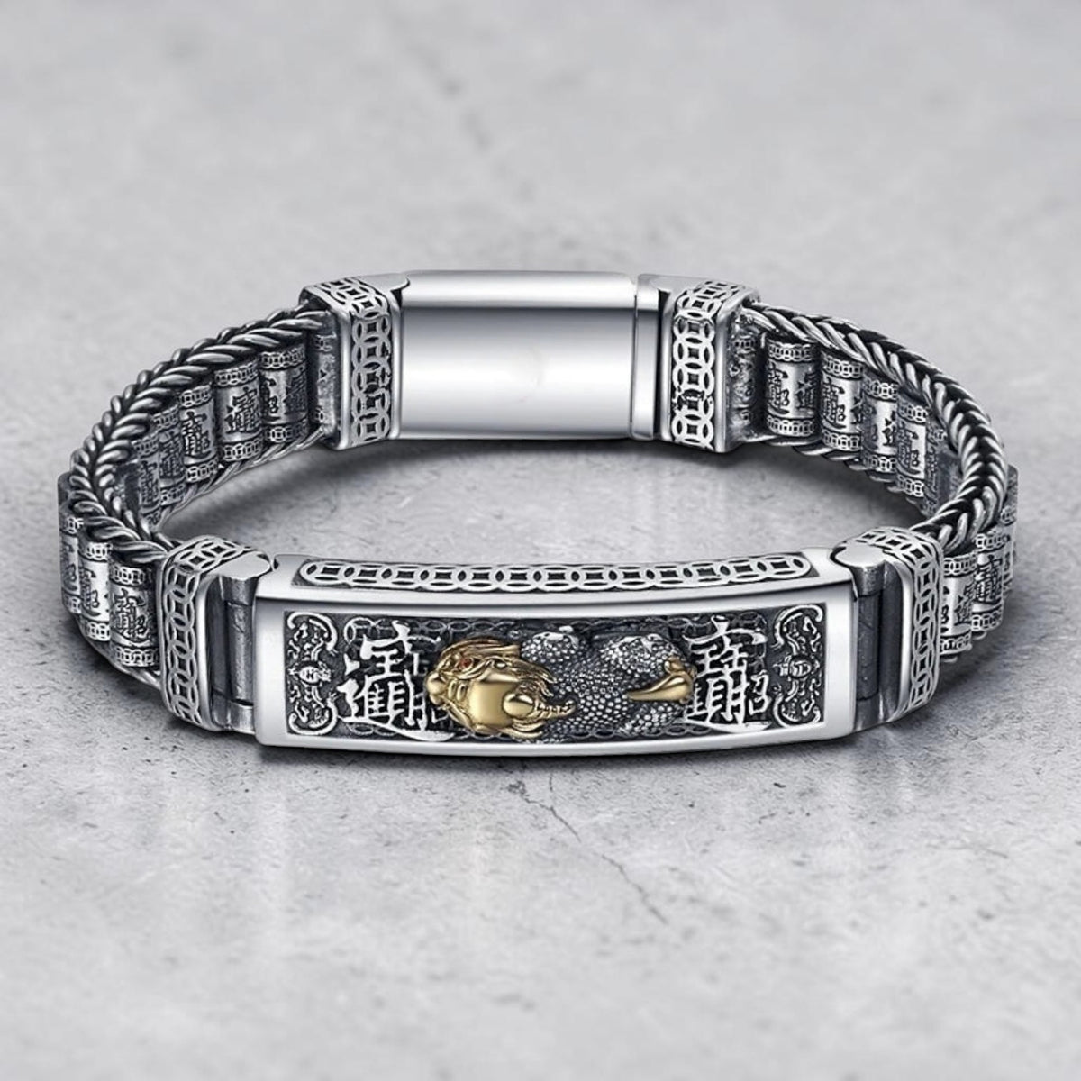 Bracelete Dragão Imperial — Corrente do Conquistador Prata S925