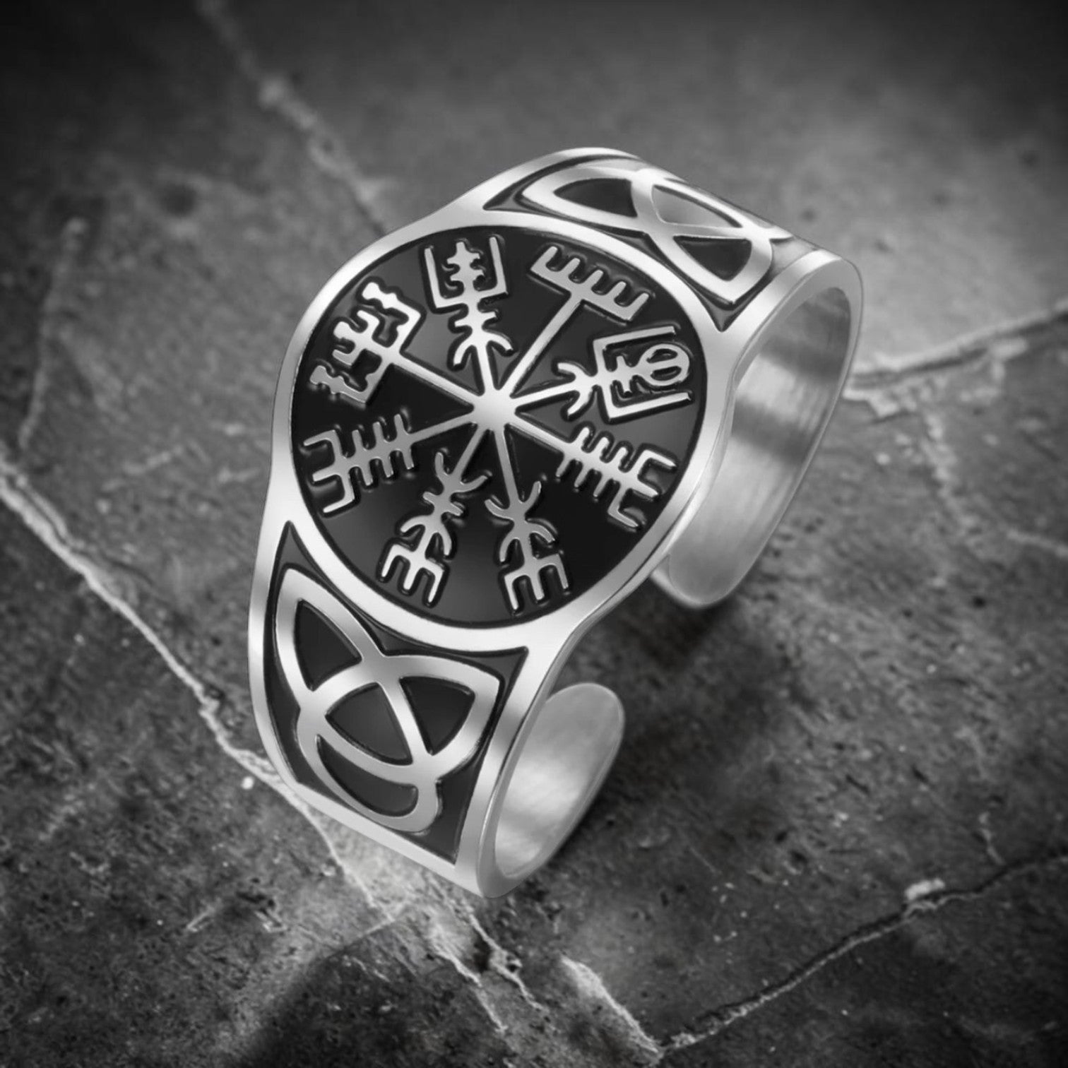 Anel Vegvisir — Bússola Viking