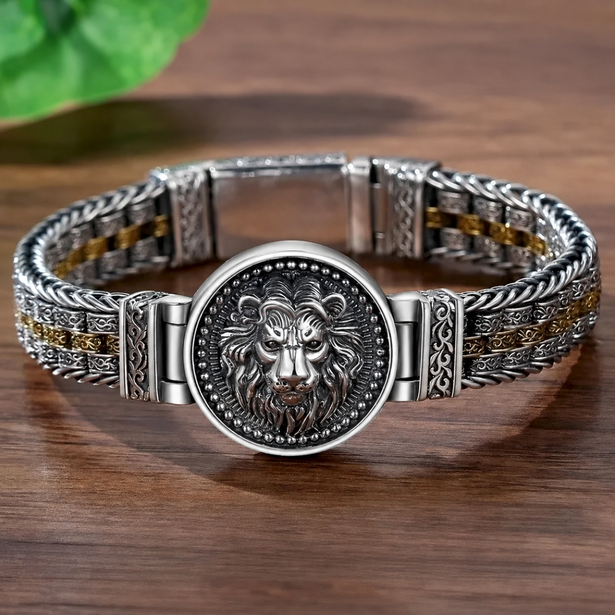 Bracelete Leão de Midgard – Prata Esterlina 925