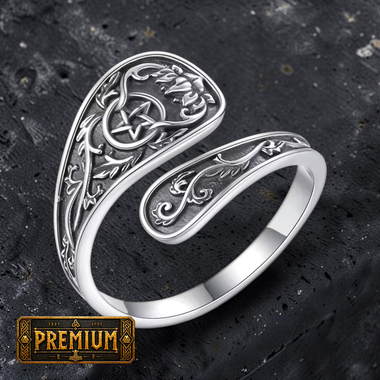 Anel Pentagrama de Freya – Prata S925