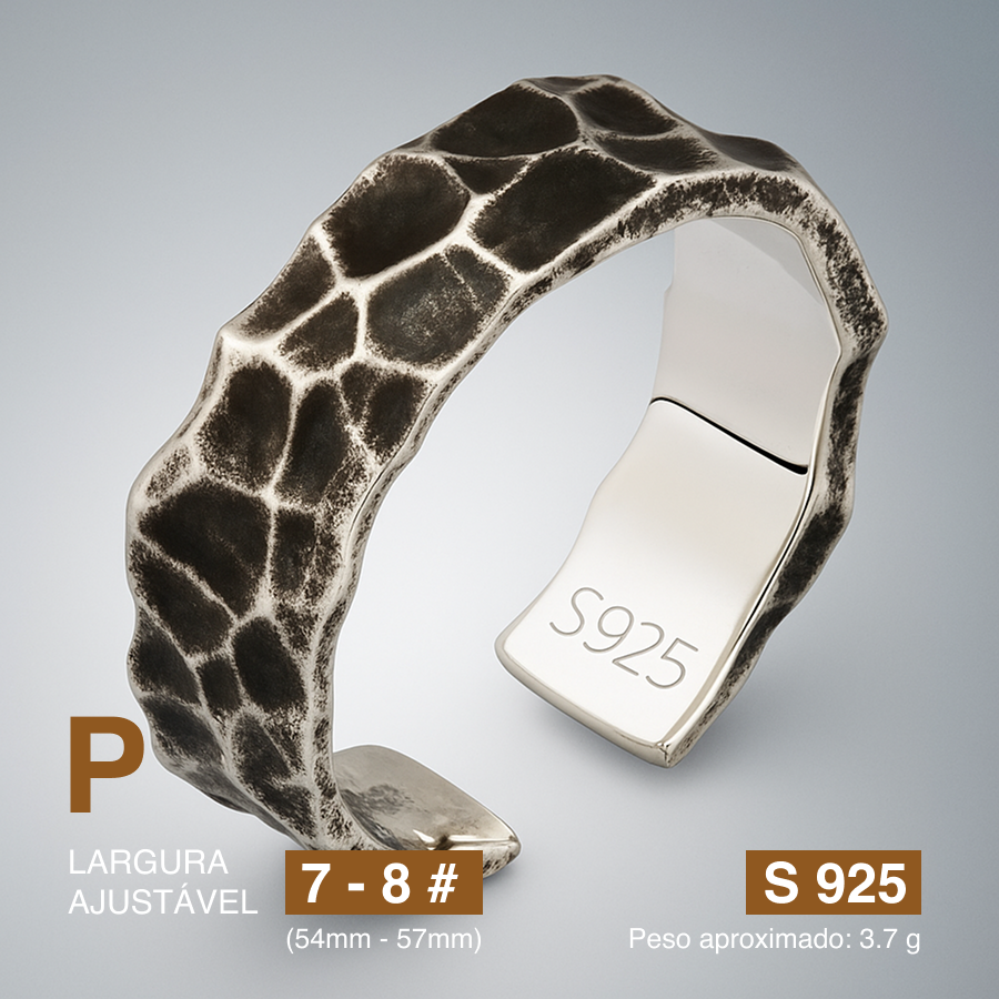 Anel Rocha Primal S925 – Brutalidade em Estado Puro