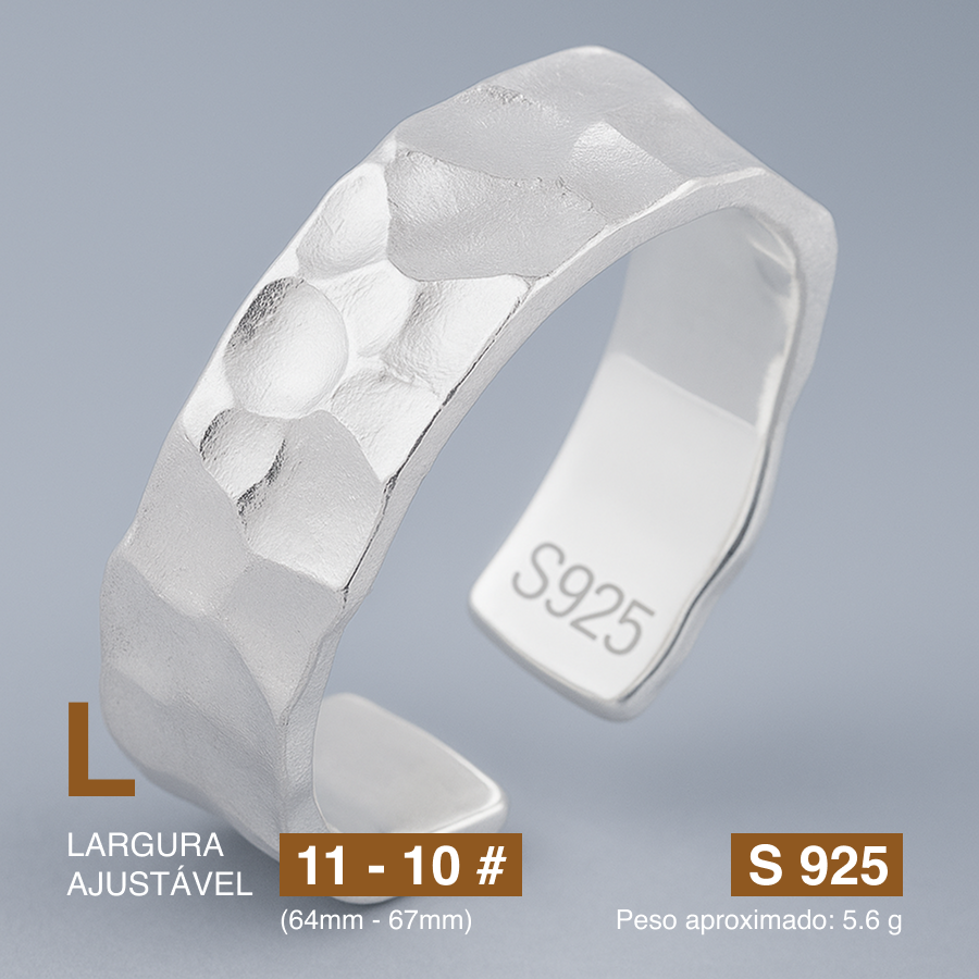 Anel Rocha Primal S925 – Brutalidade em Estado Puro