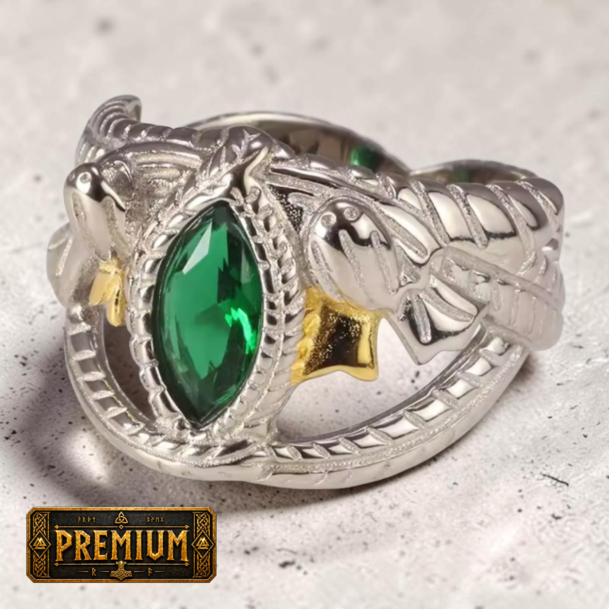 Anel Esmeralda de Midgard S925