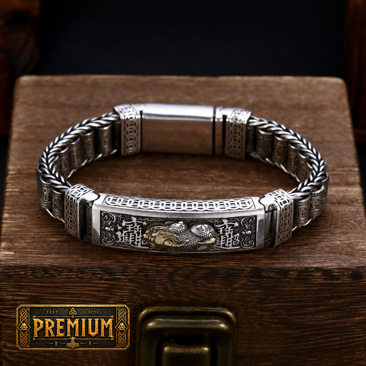 Bracelete Dragão Imperial — Corrente do Conquistador Prata S925