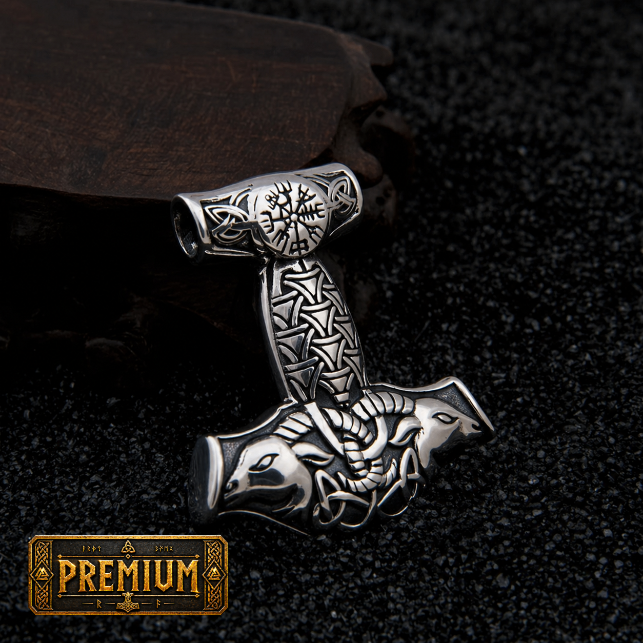 Colar Mjölnir Vegvísir – Proteção Suprema em Prata S925