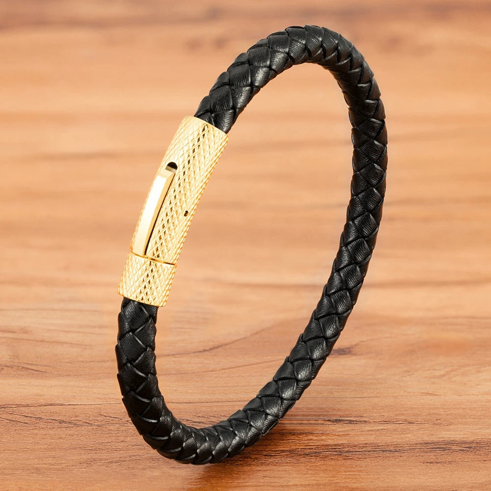 Bracelete Jörmungandr – Couro Entrelaçado