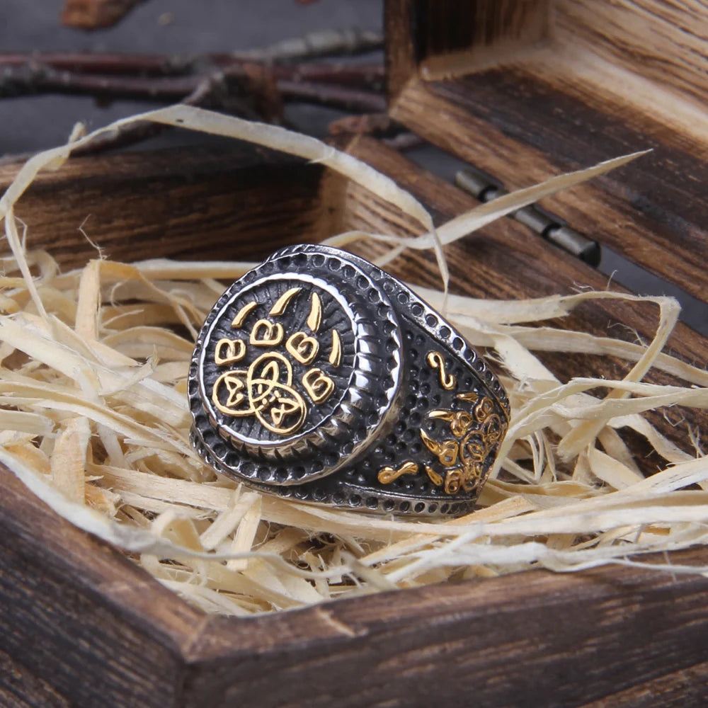Anel Vegvísir Real – Selo dos Conquistadores
