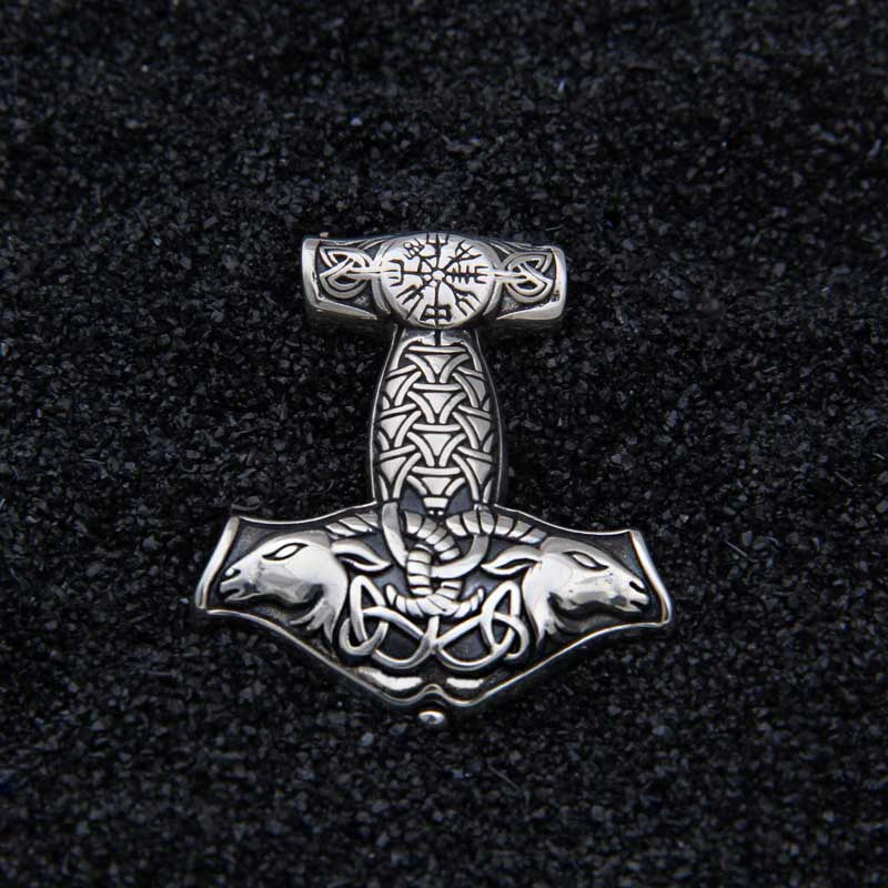 Colar Mjölnir Vegvísir – Proteção Suprema em Prata S925
