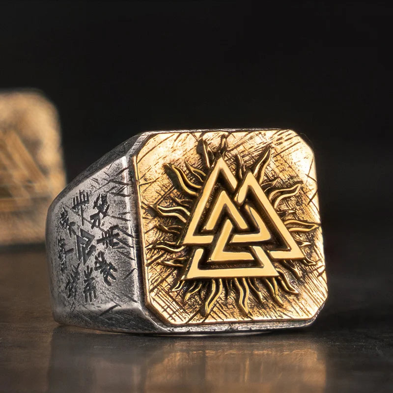 Anel Valknut Solar – A Marca dos Escolhidos por Odin S 925