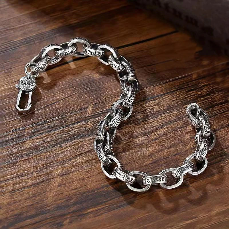 Bracelete Gótico — Corrente com Elos em Prata S925