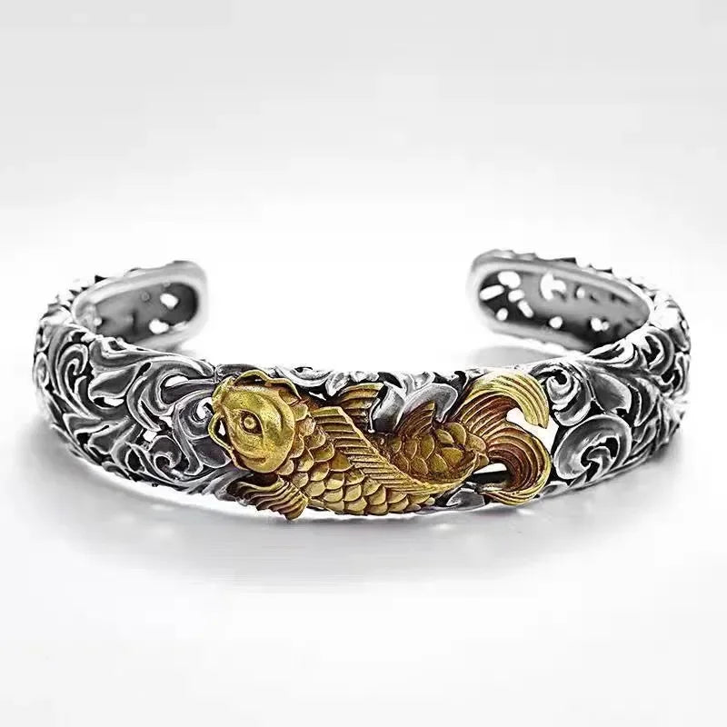 Bracelete Koi Dourado – Força que Flui com Elegância
