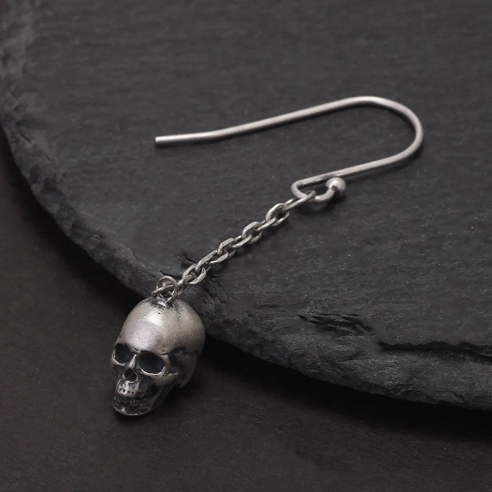 Brinco Skull Raven – Prata Esterlina 925