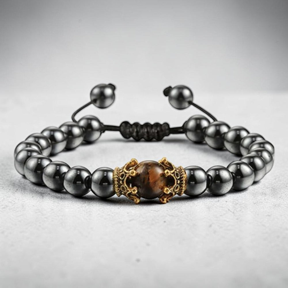 Bracelete Regnum — Hematita & Olho de Tigre