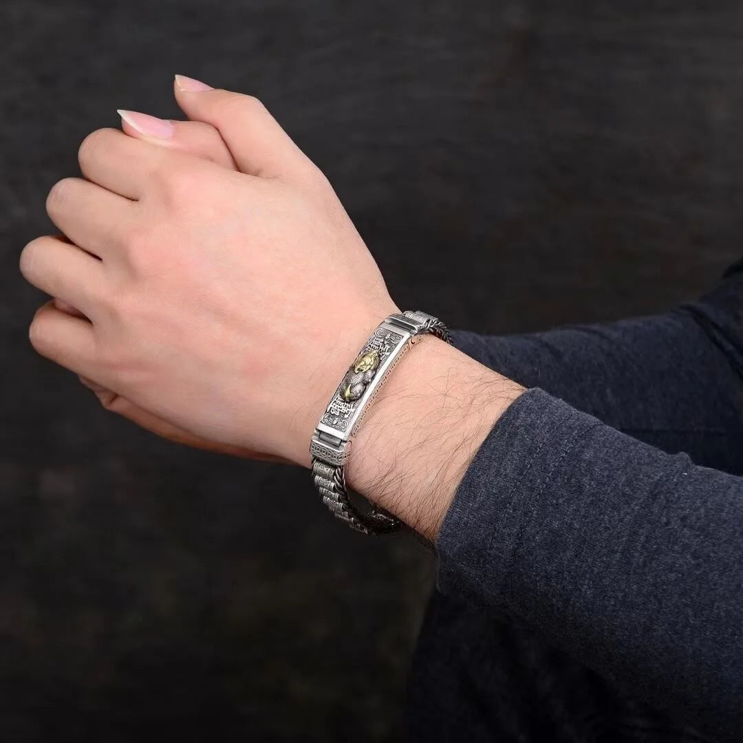 Bracelete Dragão Imperial — Corrente do Conquistador Prata S925