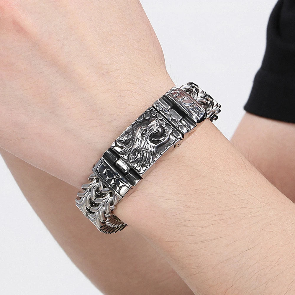 Bracelete Níðhöggr – Dragão em Aço