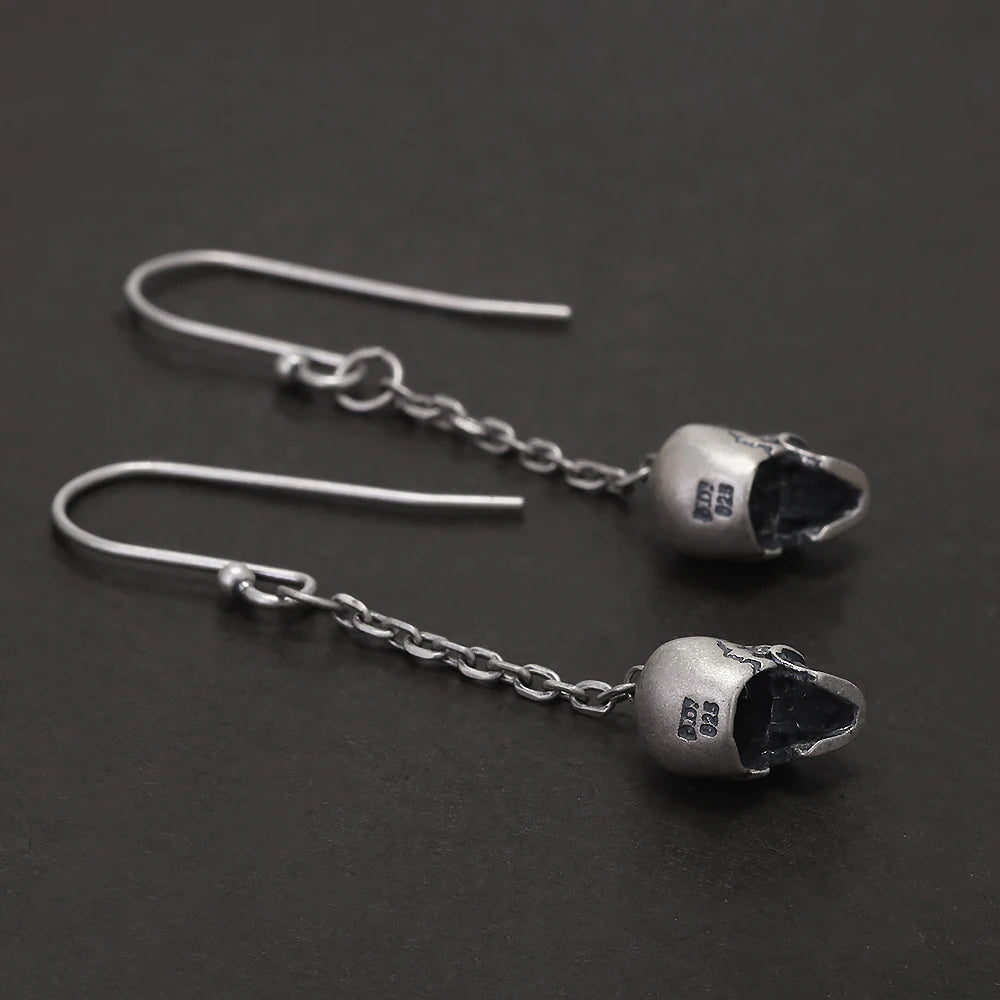 Brinco Skull Raven – Prata Esterlina 925