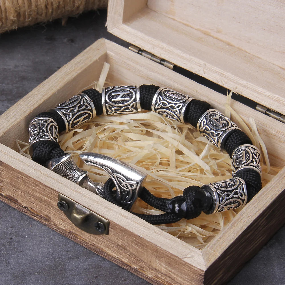 Bracelete Járnsekr - O Machado Viking - Preto