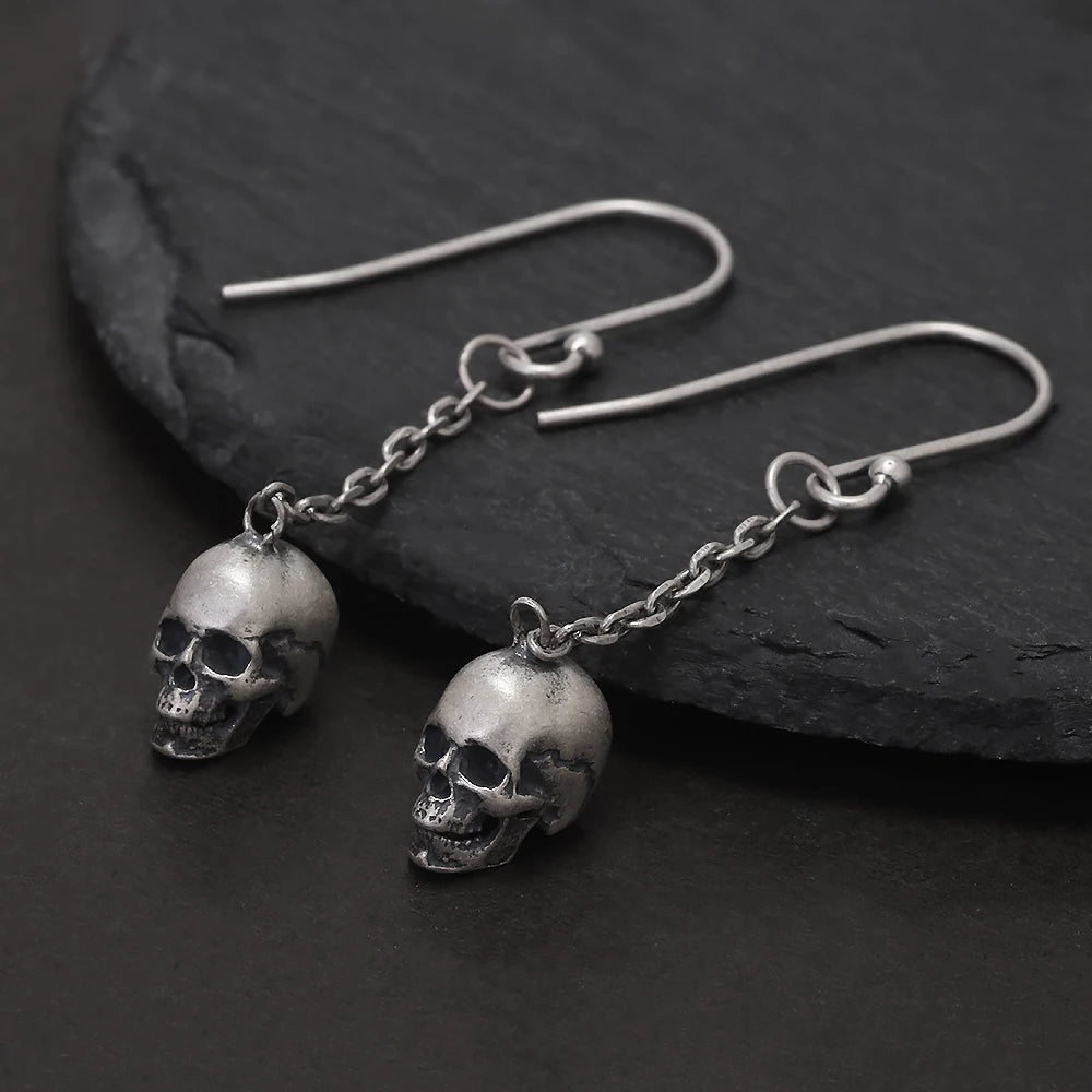 Brinco Skull Raven – Prata Esterlina 925