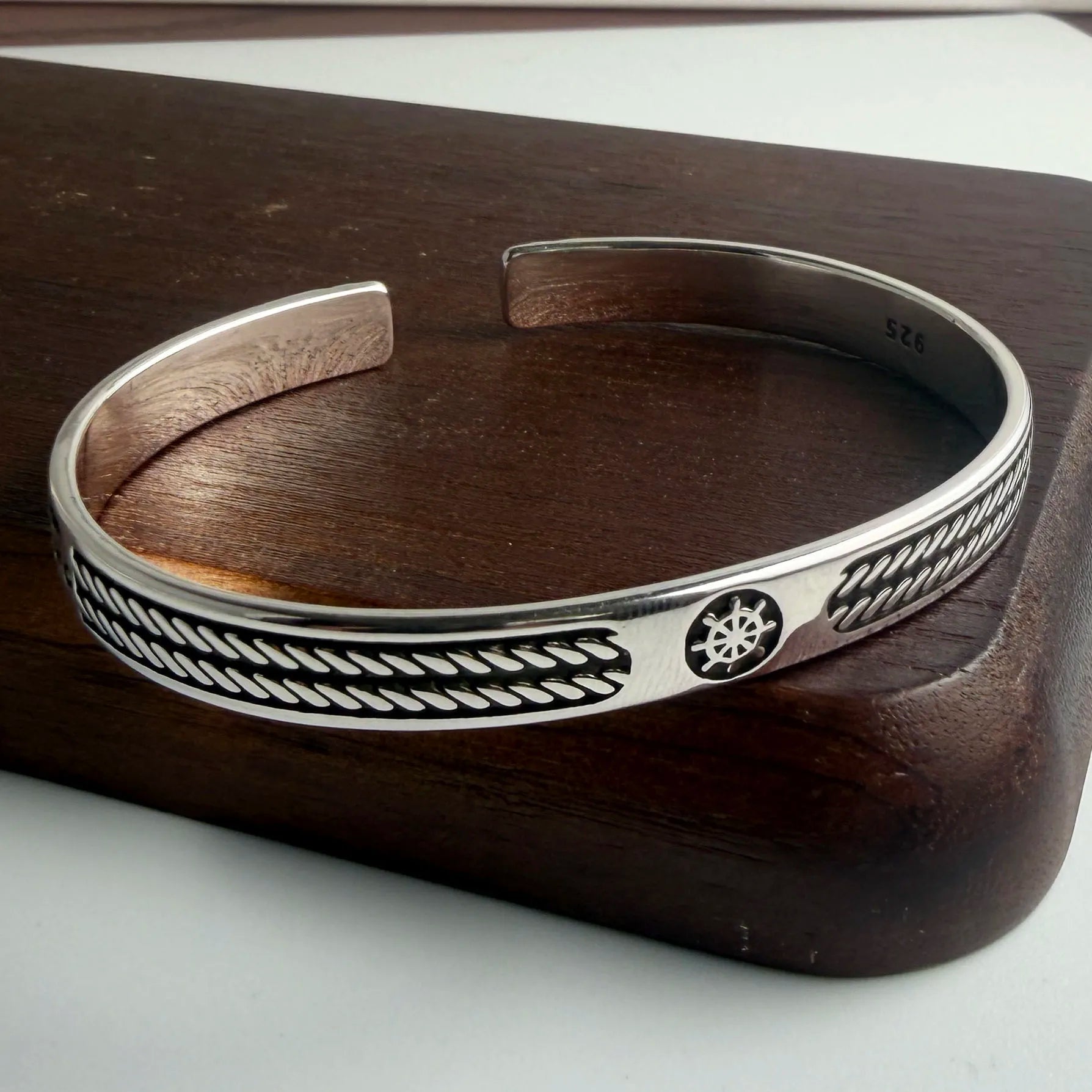 Bracelete Leme Viking — Bangle Prata S925