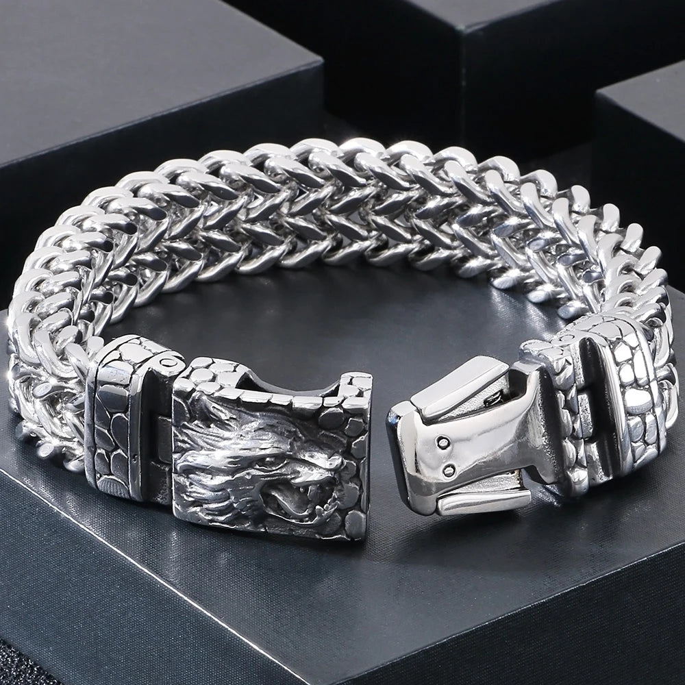 Bracelete Níðhöggr – Dragão em Aço