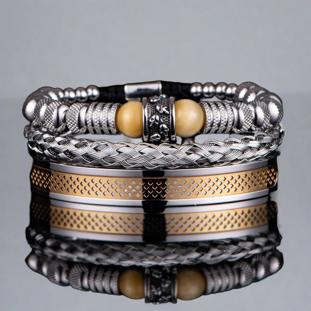 Bracelete Tríade Nórdica – Força, Honra e Destino