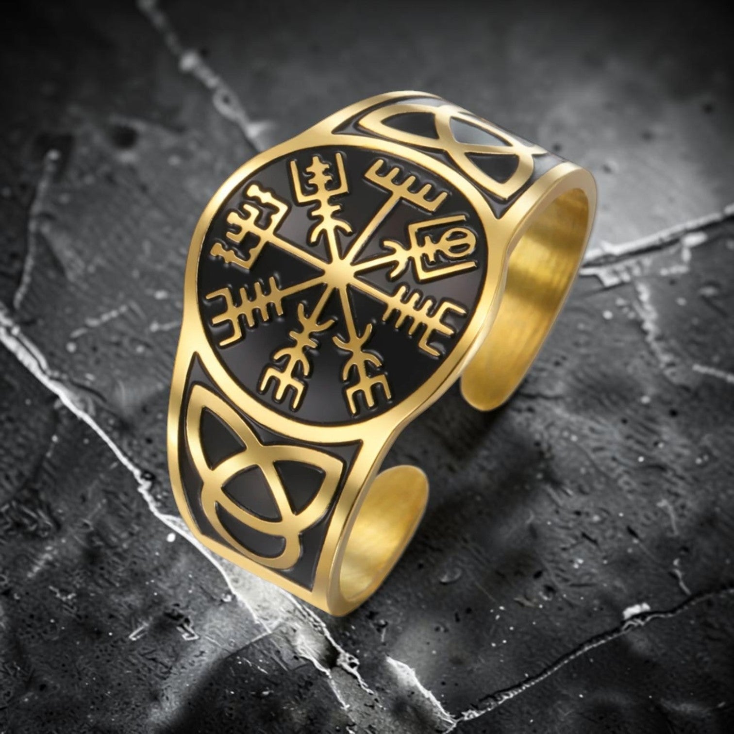 Anel Vegvisir — Bússola Viking