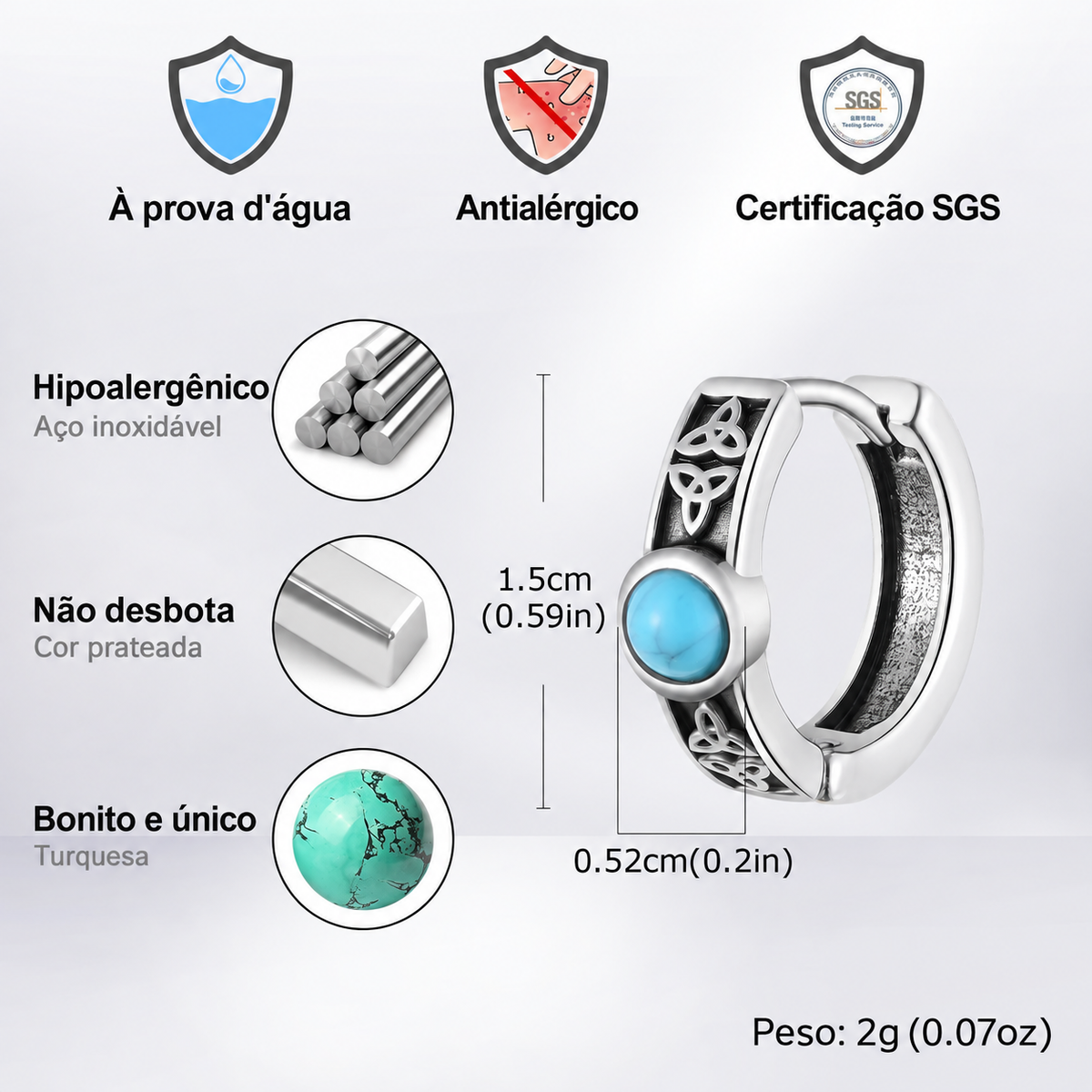 Brinco Eir — Pedra Azul