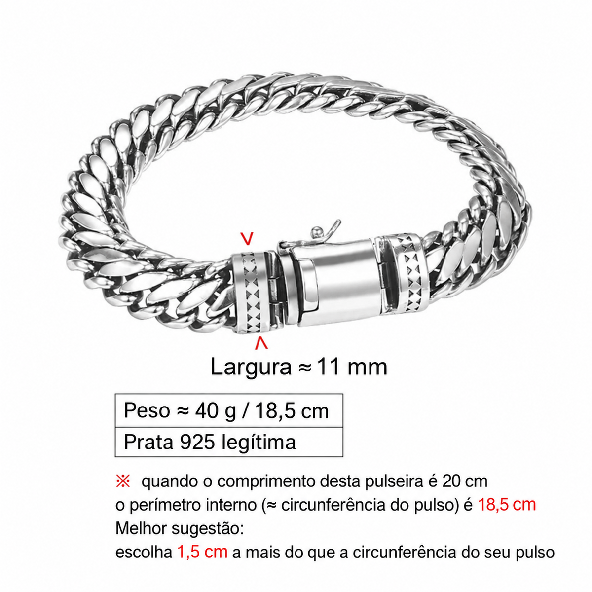 Bracelete Skald 925 — Elo de Honra