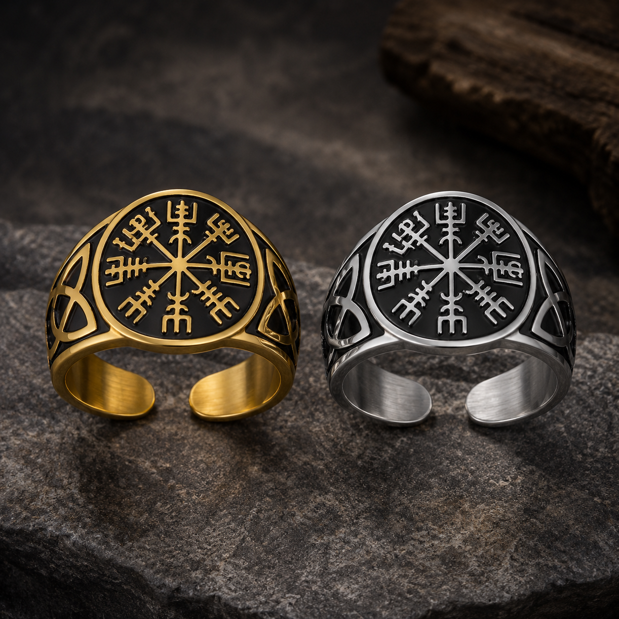 Anel Vegvisir — Bússola Viking