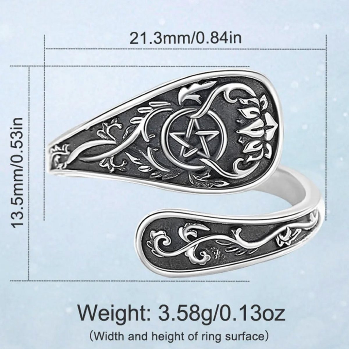 Anel Pentagrama de Freya – Prata S925