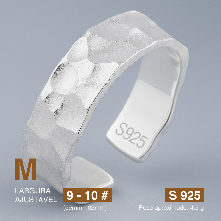 Anel Rocha Primal S925 – Brutalidade em Estado Puro