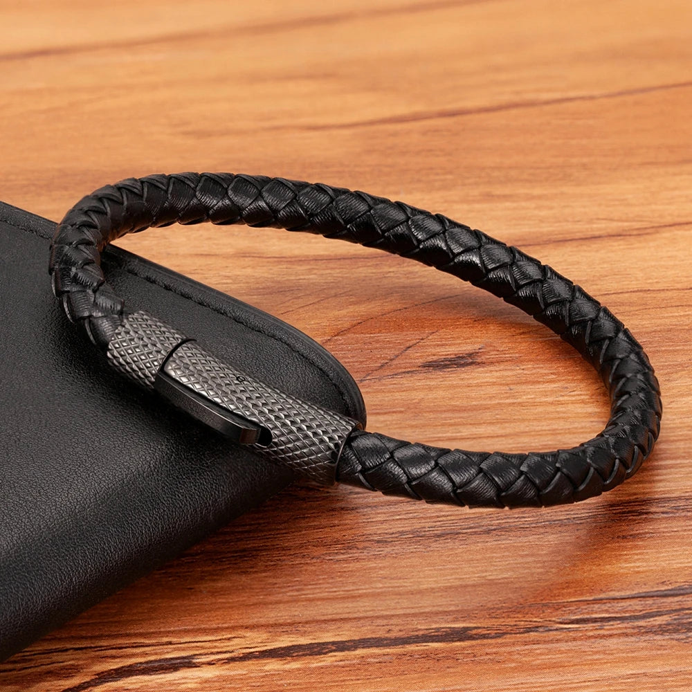 Bracelete Jörmungandr – Couro Entrelaçado
