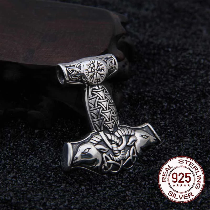 Colar Mjölnir Vegvísir – Proteção Suprema em Prata S925