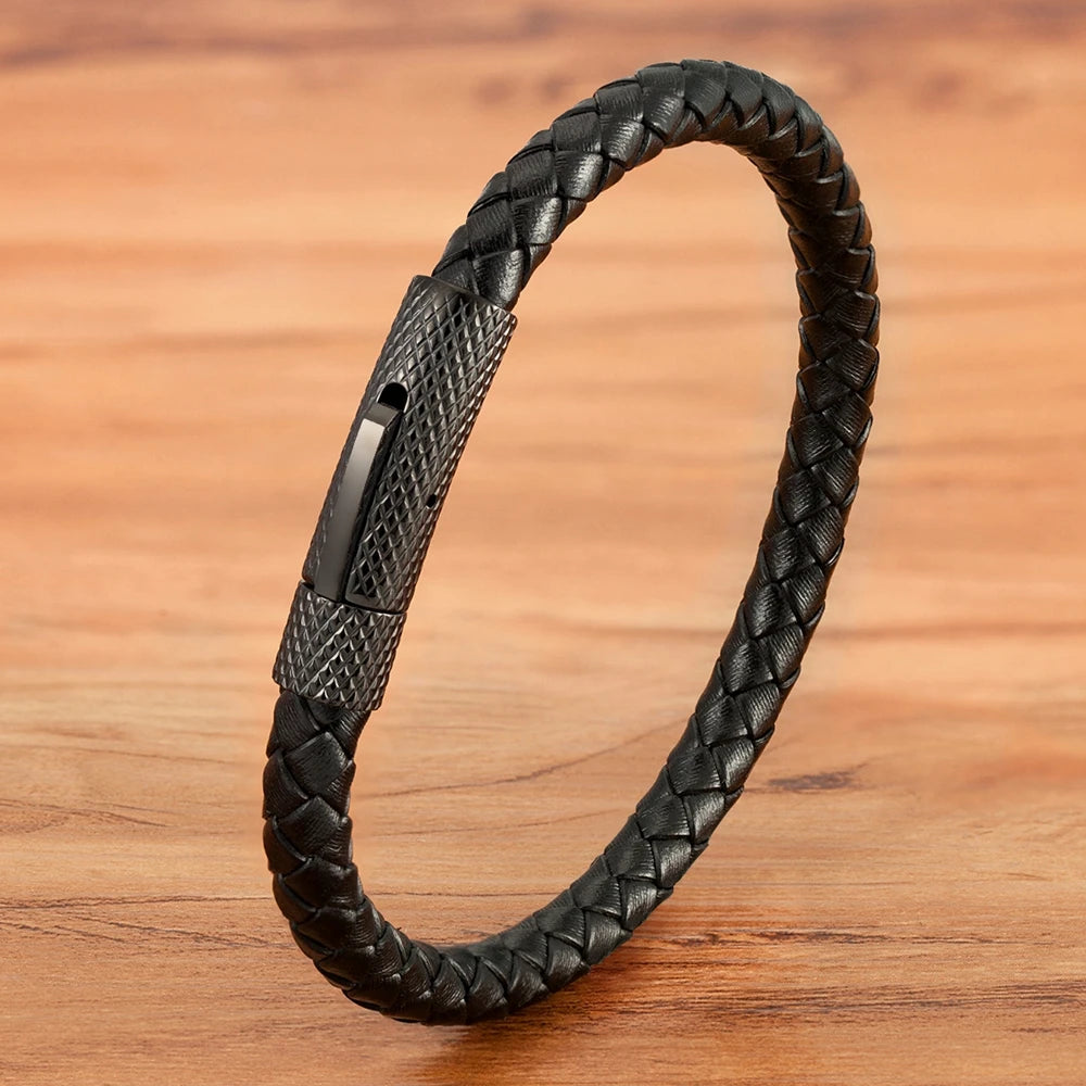 Bracelete Jörmungandr – Couro Entrelaçado