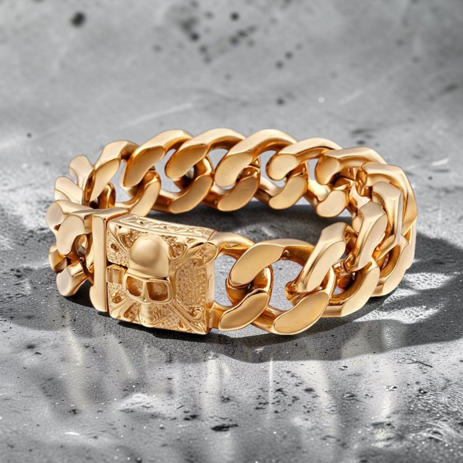 Bracelete Helgr – Caveira em Aço