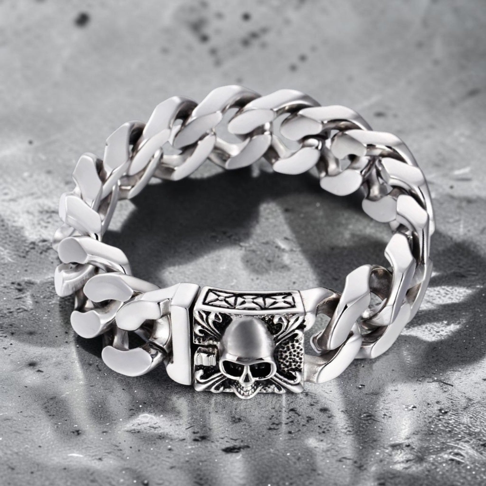Bracelete Helgr – Caveira em Aço
