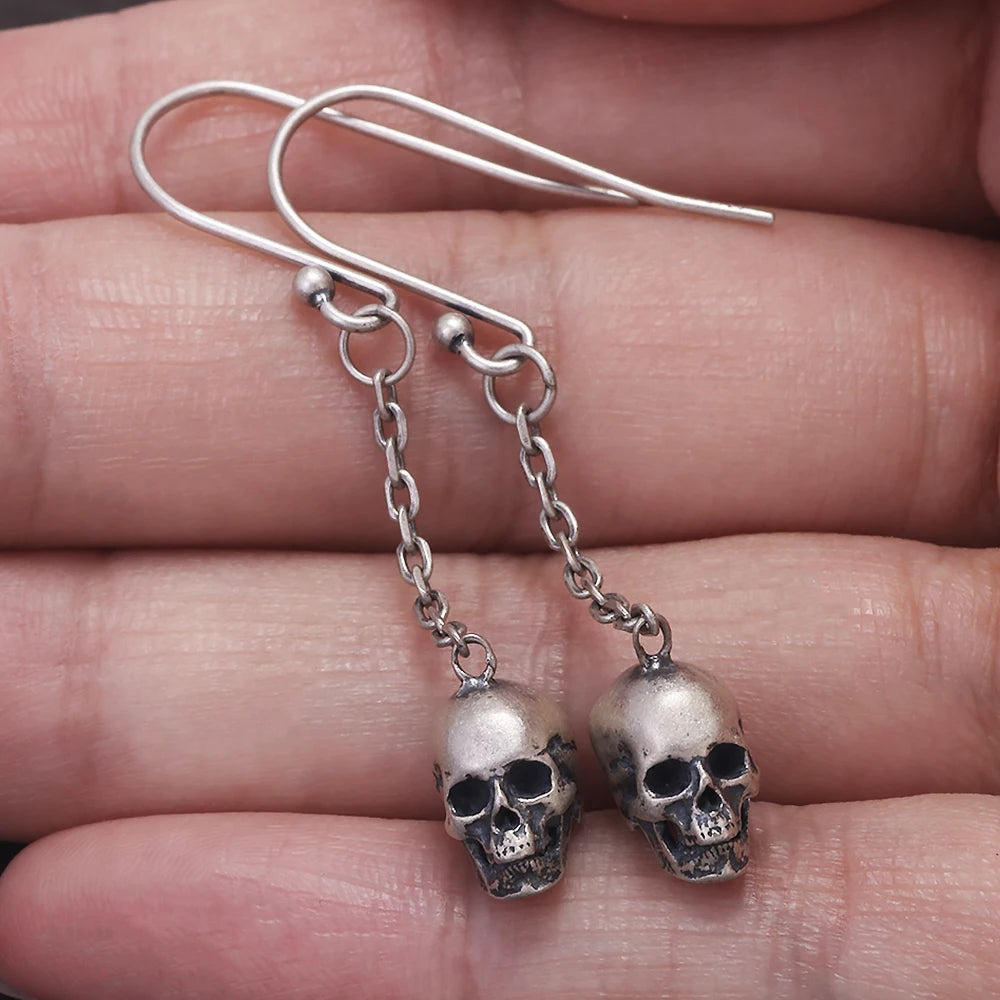 Brinco Skull Raven – Prata Esterlina 925