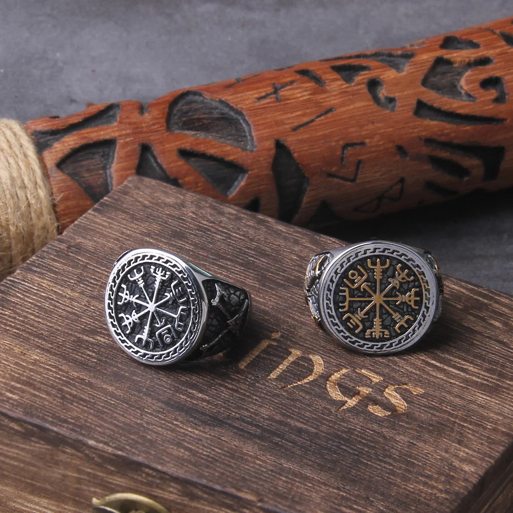 Anel Vegvísir Jarl – Guia dos Destemidos