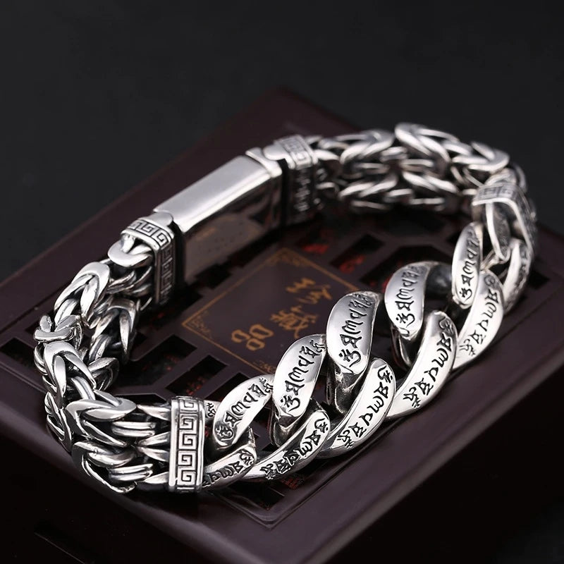 Bracelete Runas Sagradas – Poder Nórdico em Prata 925