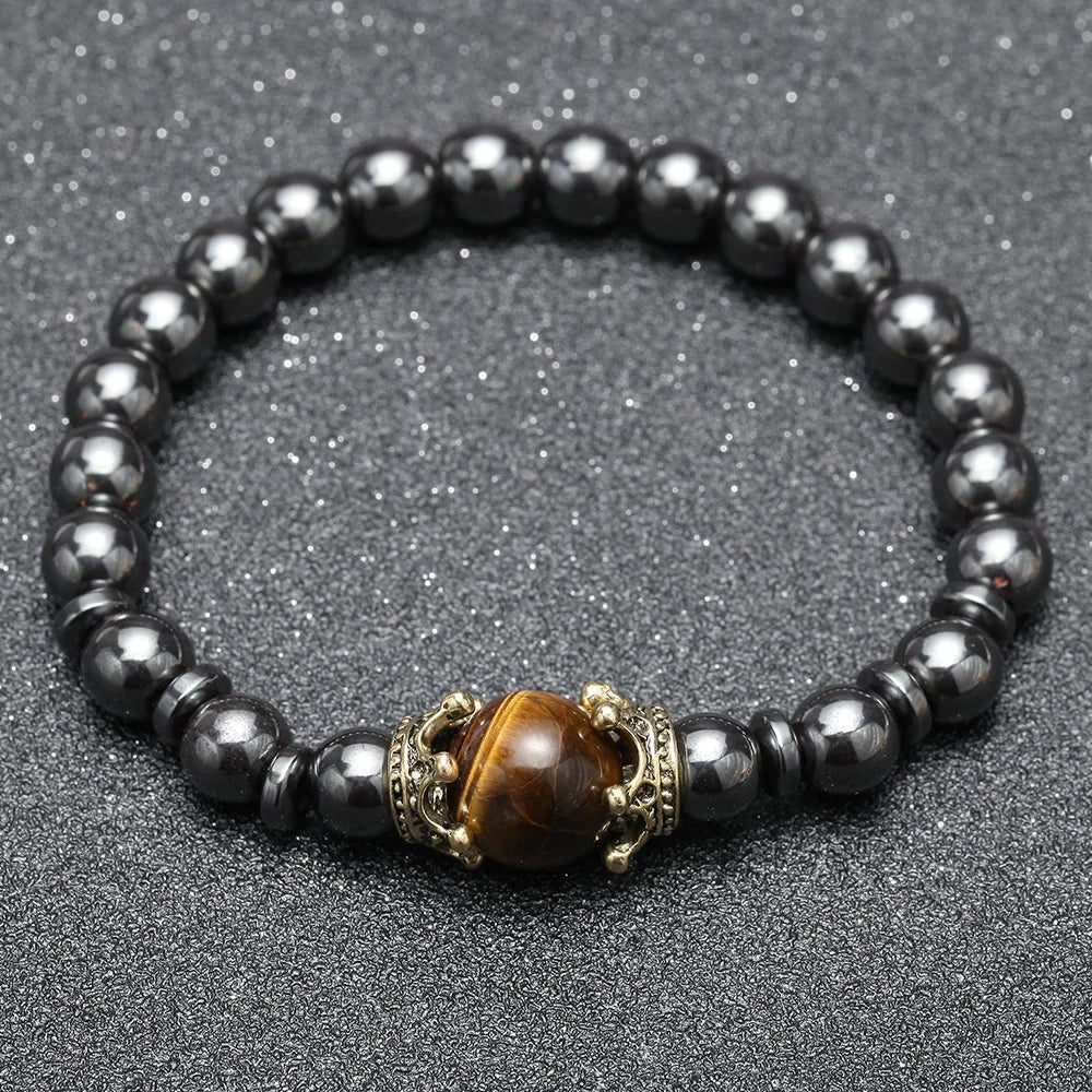Bracelete Regnum — Hematita & Olho de Tigre