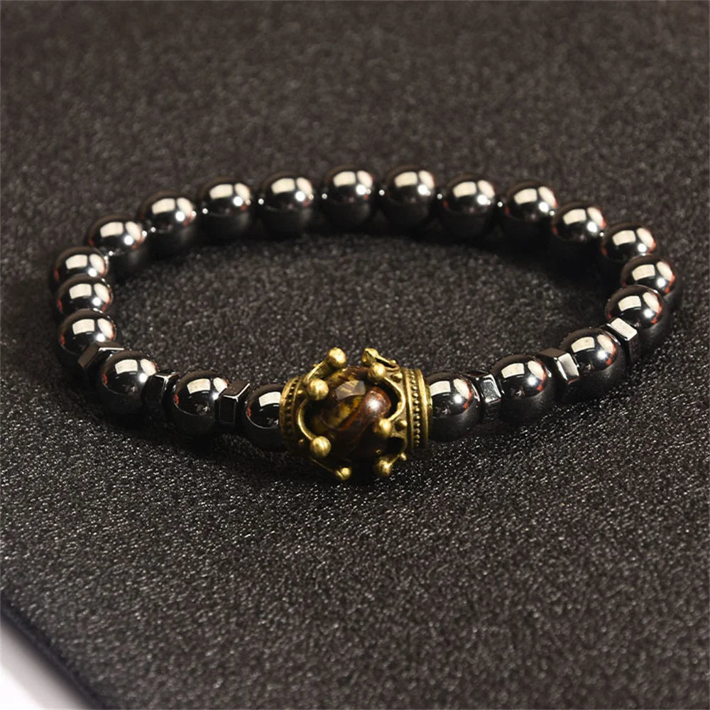 Bracelete Regnum — Hematita & Olho de Tigre