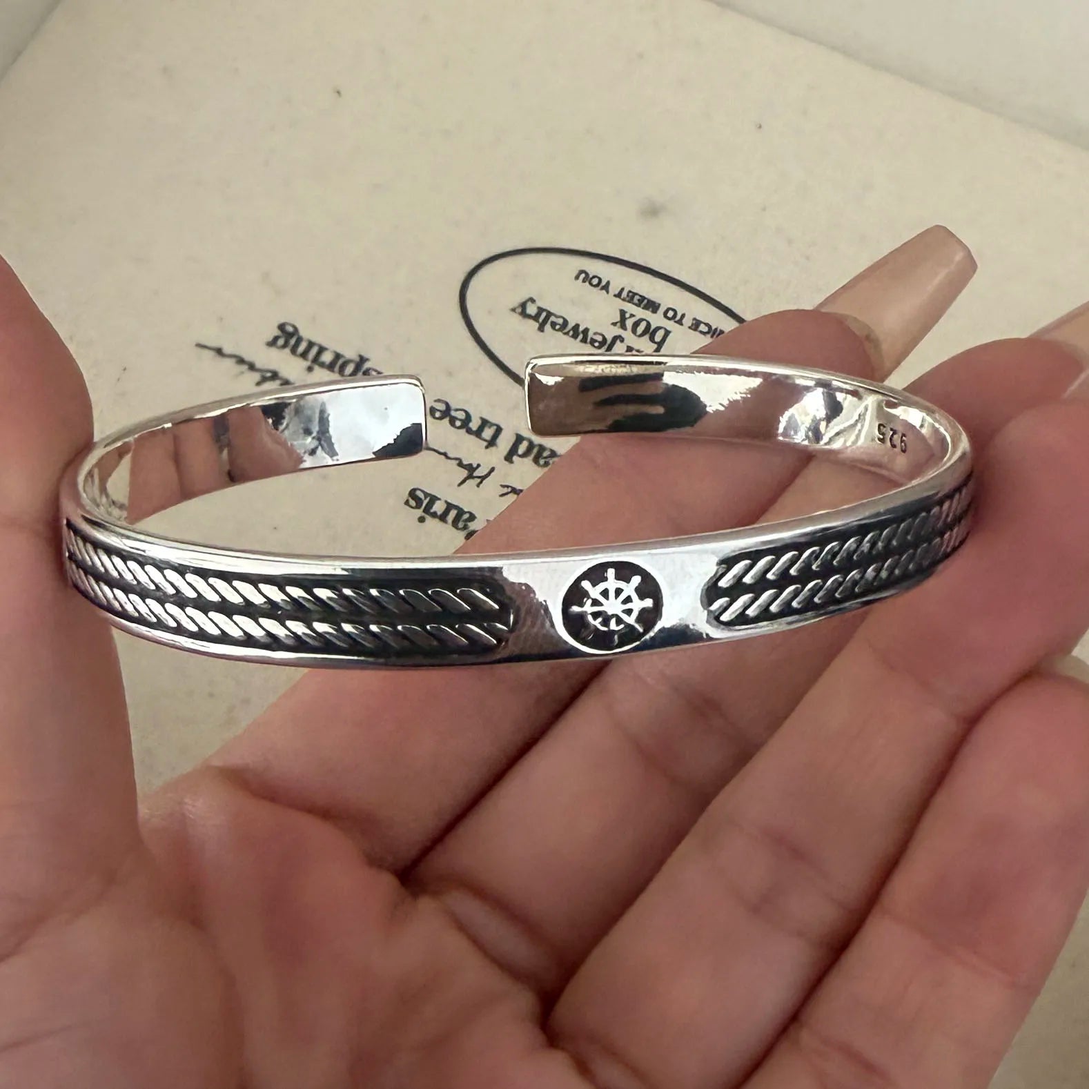 Bracelete Leme Viking — Bangle Prata S925