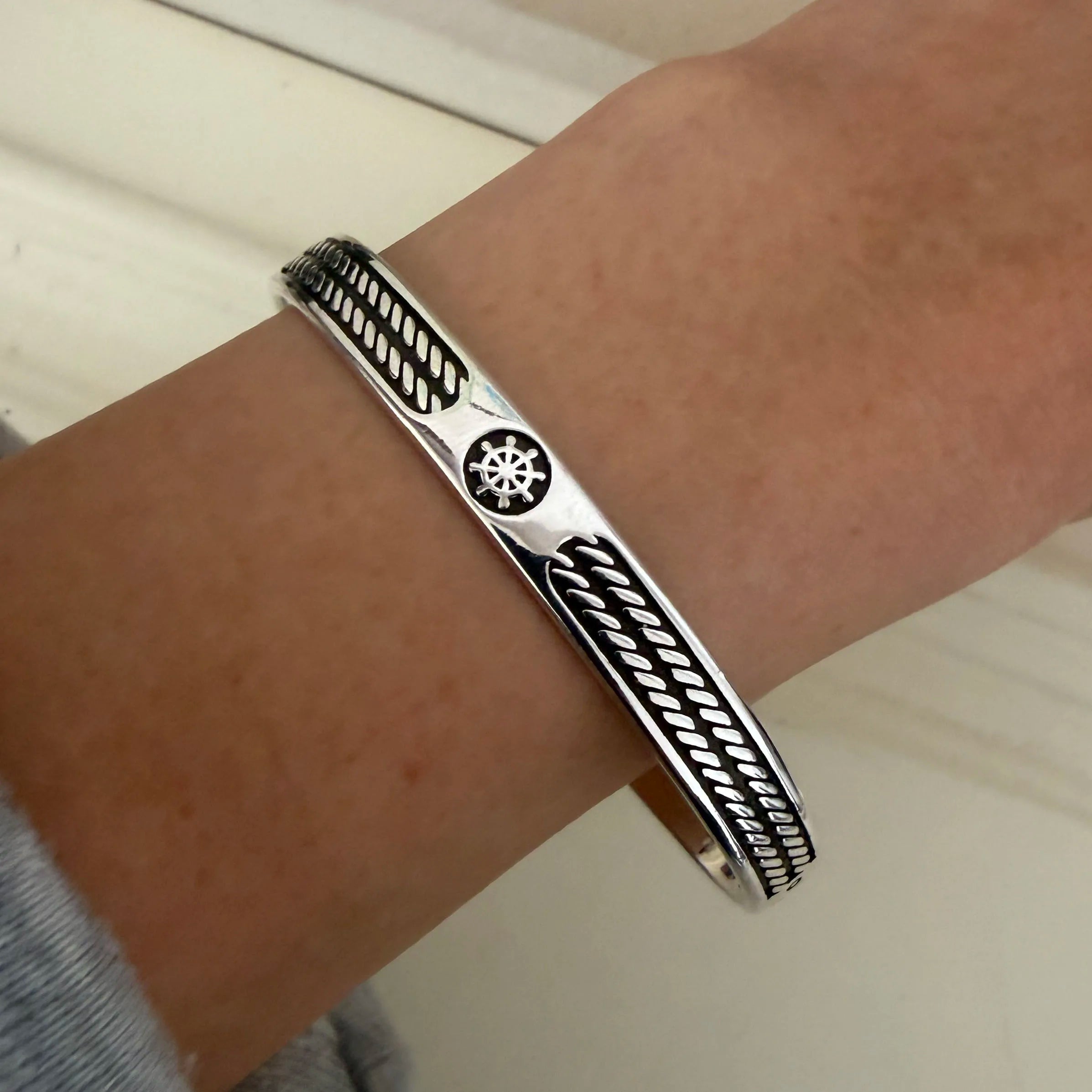 Bracelete Leme Viking — Bangle Prata S925