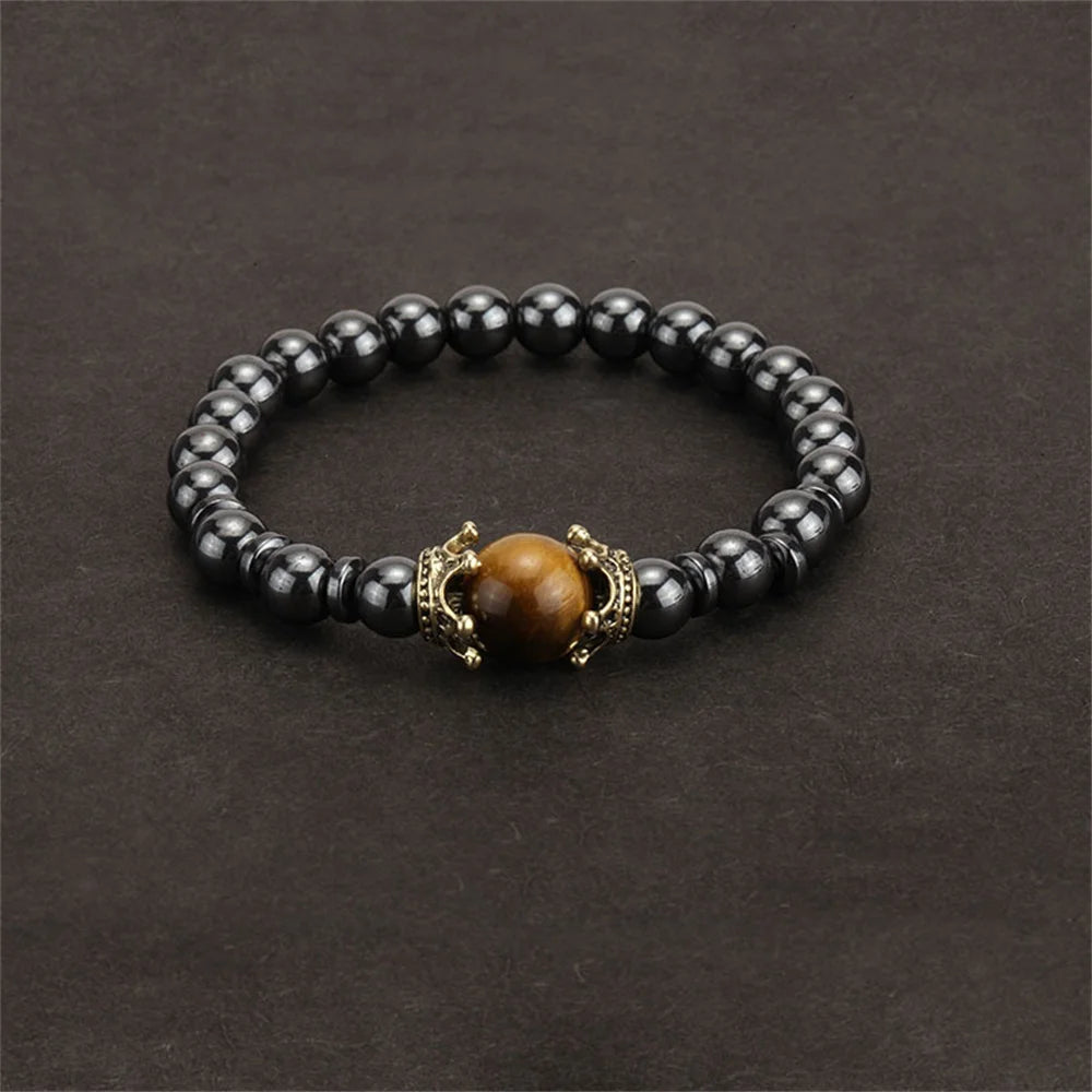 Bracelete Regnum — Hematita & Olho de Tigre