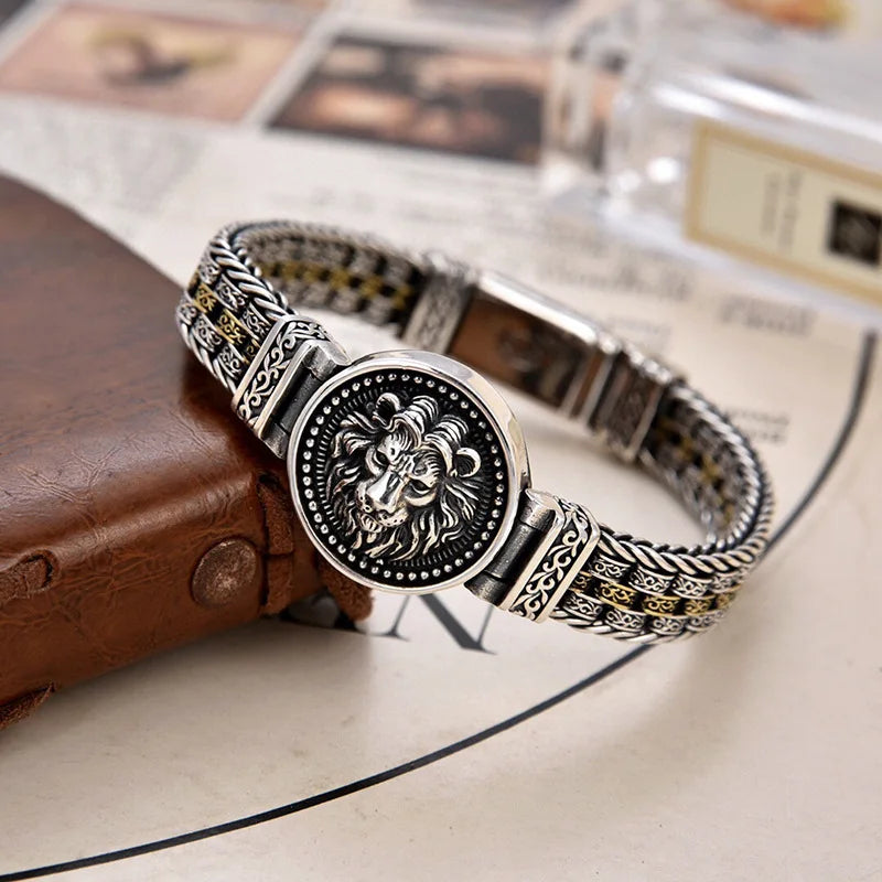 Bracelete Leão de Midgard – Prata Esterlina 925