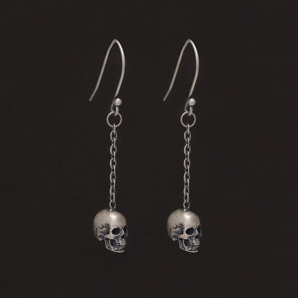 Brinco Skull Raven – Prata Esterlina 925