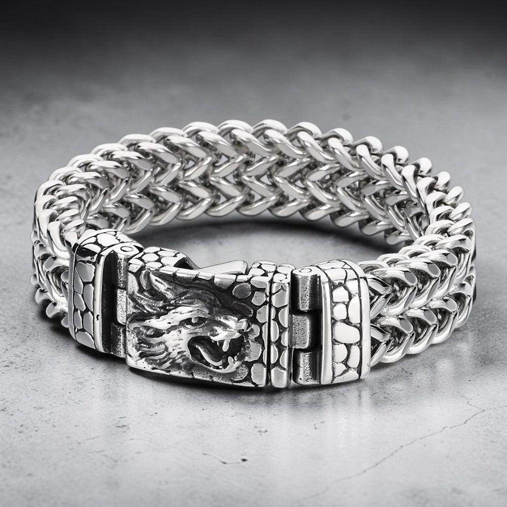 Bracelete Níðhöggr – Dragão em Aço