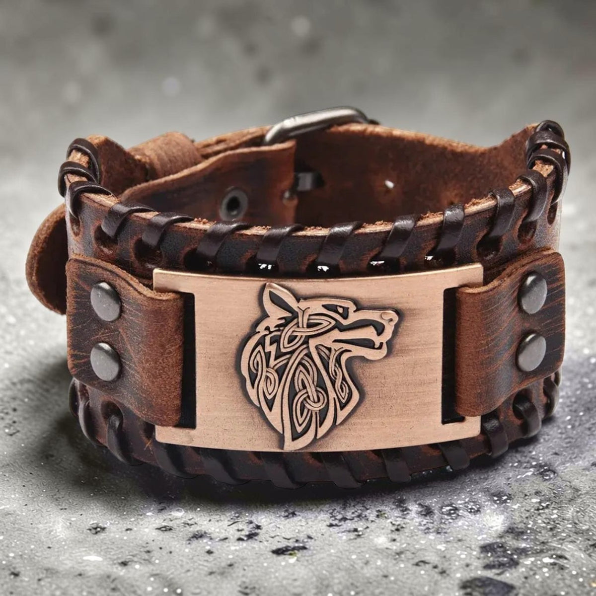 Bracelete de Couro Fenrir