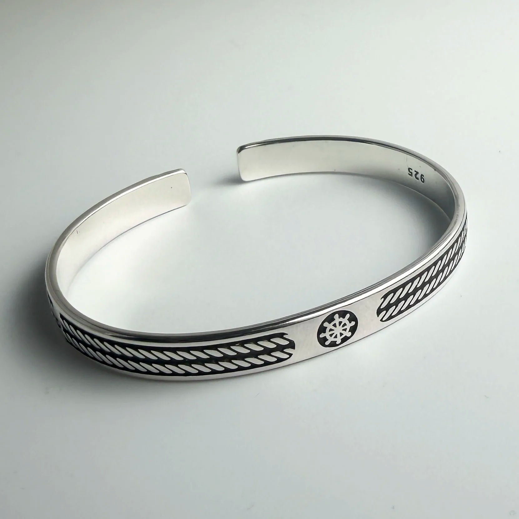 Bracelete Leme Viking — Bangle Prata S925